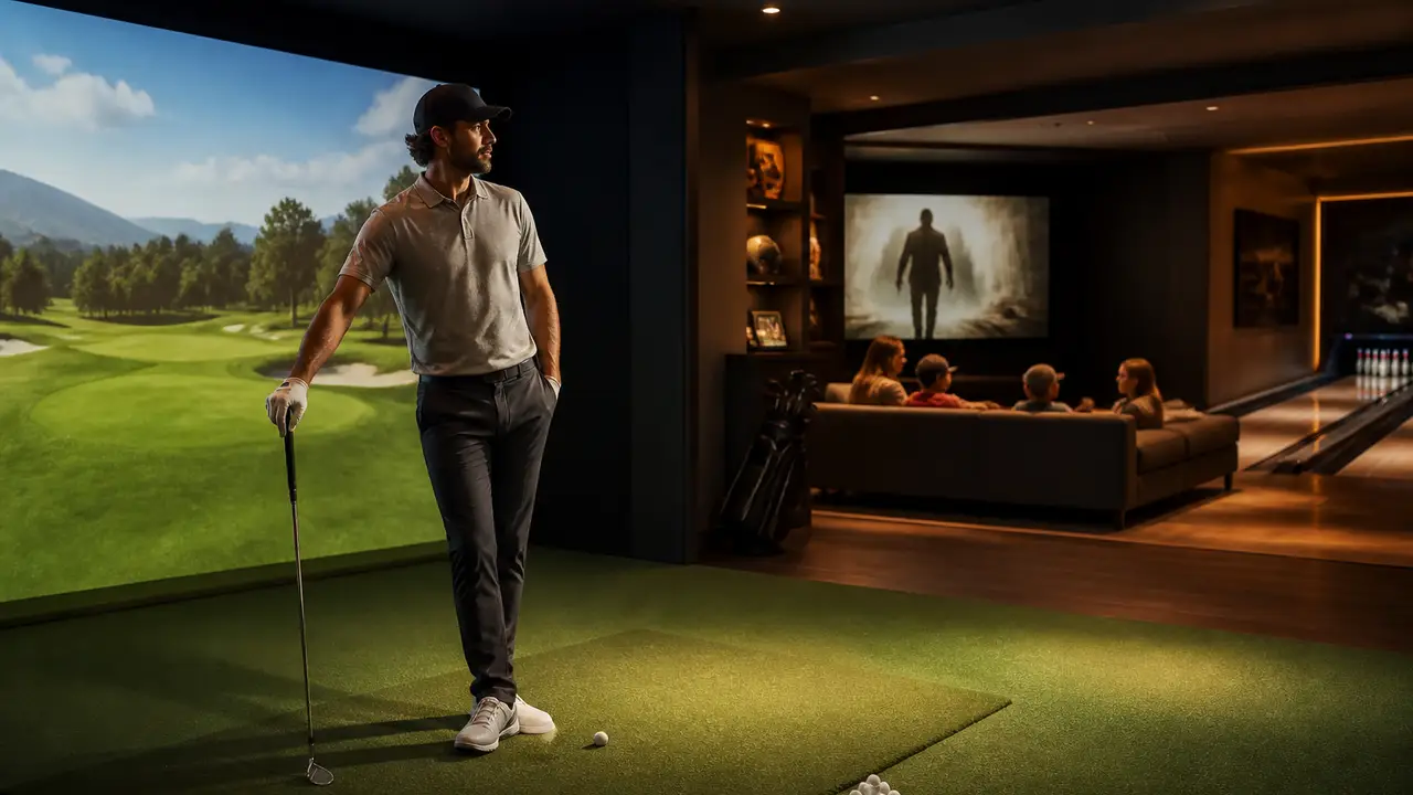Inside James Shields’ home golf setup, where the simulator doubles as movie night cover